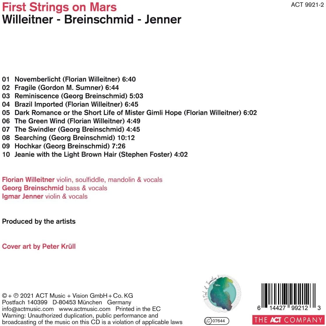 Florian Willeitner First Strings on Mars - CD